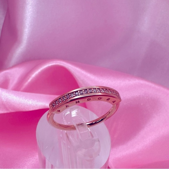 Pandora Signature I‑D Pavé Ring – 14k Rose Gold‑Plated – New - Picture 1 of 13